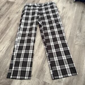 Izod Golf Pants Mens 34x29 Gray Check Performance Stretch Flat Front Straight